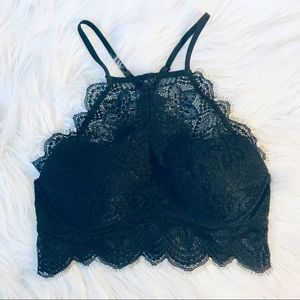 VS Black Eyelash Lace Push-up Bralette